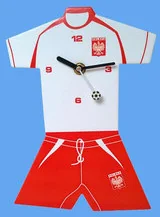 Atrix Zegar ścienny sportowy Biało-Czerwoni ATE2313B - Zegary - miniaturka - grafika 1