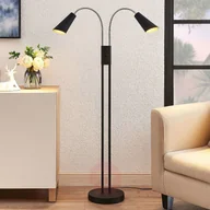 Lampy stojące - Lucande Lucande Medira lampa podłogowa, 2-punktowa, czarna - miniaturka - grafika 1