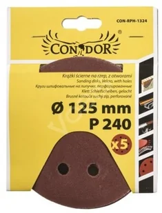 CONDOR Krążki ścierne z otworami CON-RPH-1324 125mm P240 - Materiały ścierne - miniaturka - grafika 1
