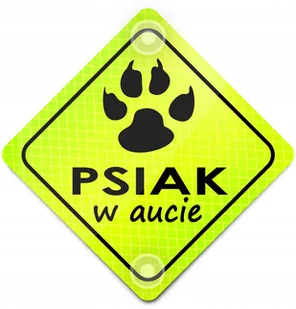 Pies Psiak W Aucie Odblask Neon Na Auto Przyssawki - Akcesoria do fotelików - miniaturka - grafika 1