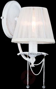 Złota lampa ścienna Lolita z kloszem z organzy - Lampy ścienne - miniaturka - grafika 1