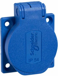 Schneider Gniazdo-50x50-szare-IP54-220V-2PT PKS51B - Gniazdka elektryczne - miniaturka - grafika 1