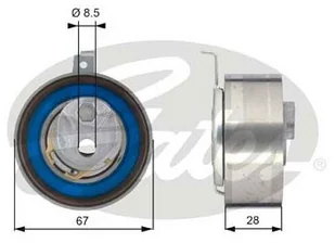 GATES Rolka napinacza, pasek rozrządu T43152 - Rolki i napinacze - miniaturka - grafika 1