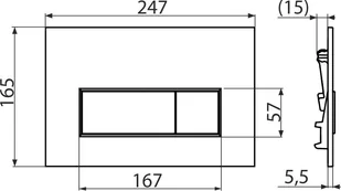 Alcaplast Przycisk czarny mat Thin M578 M578 - Stelaże i zestawy podtynkowe do WC - miniaturka - grafika 3