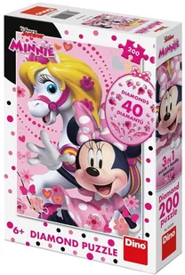 Dino puzzle z diamentami Minnie Mouse 200 elementów - Puzzle - miniaturka - grafika 1