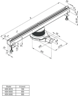 Deante Odpływ liniowy szczelinowy 70cm Deante KON 007S - Odpływy liniowe - miniaturka - grafika 9