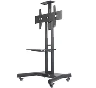 Akcesoria do monitorów - NewStar Wózek na monitor LFD z półkami NM-M1700BLACK - miniaturka - grafika 1
