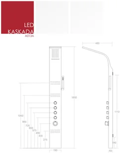 Corsan A-013AT LED BAZA TERMOSTAT - Panele prysznicowe - miniaturka - grafika 3