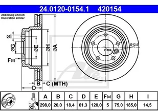 ATE Tarcza hamulcowa 24.0120-0154.1 - Tarcze hamulcowe - miniaturka - grafika 1