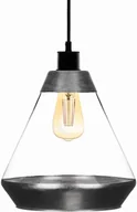 Lampy sufitowe - Euluna Lampa wisząca Lonceng ze szkła, dekor srebrny - miniaturka - grafika 1
