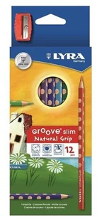 Lyra Kredki Groove 12 kolorów + temperówka - Przybory szkolne - miniaturka - grafika 1