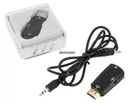 Adaptery i przejściówki - ADAPTER KONWERTER HDMI NA VGA + AUDIO gold plated - miniaturka - grafika 1