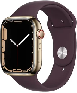 Apple Watch 7 LTE 45mm Gold Steel/Dark Cherry Sport - Smartwatch - miniaturka - grafika 2