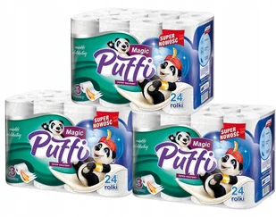 Puffi Papier Toaletowy Biały Celuloza 3 Warstwy 24 - Papier toaletowy - miniaturka - grafika 1