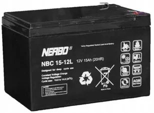 Akumulator Agm żelowy Nerbo Nbc 15-12L (12V 15Ah) - Baterie do zasilaczy awaryjnych UPS - miniaturka - grafika 1