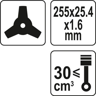 Yato TARCZA DO PODKASZARKI 255MM 25,4MM TRÓJZĘBNA - Akcesoria do kos i kosiarek - miniaturka - grafika 3