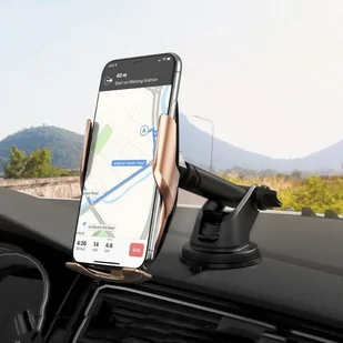 Hoco S14 CAR MOUNT WIRELESS CHARGER GOLD fd-14013-0 - Uchwyty samochodowe do telefonów - miniaturka - grafika 6