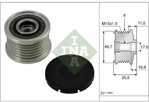 INA Sprzęgło jednokierunkowe alternatora INA 535 0016 10 - Alternatory - miniaturka - grafika 1