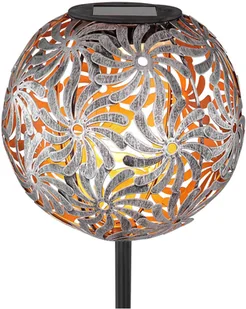 Globo Lampa solarna LED 33632 z metalową kulą, srebrna - Lampy ogrodowe - miniaturka - grafika 1