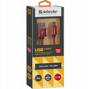 DEFENDER Kabel USB AM-micro BM 1m 2,1A czerwony 87801 - Kable USB - miniaturka - grafika 3
