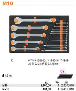 Beta WKŁAD PROFIL. NA ZESTAW NARZ. 2450/M10 2451/MV10 - Klucze i nasadki - miniaturka - grafika 2