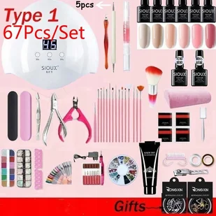 Zestaw do przedłużania Hybryd Żel Lampa + Frezarka - Zestawy do manicure i pedicure - miniaturka - grafika 5