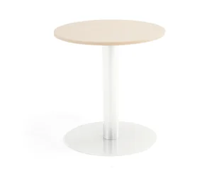 AJ Produkty Stół okrągły, 700x720 mm, brzoza, biały - Stoły - miniaturka - grafika 1