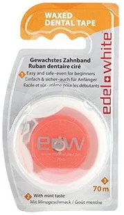 edel+white Woskowany taśma dentystyczna 70 m - Nici dentystyczne - miniaturka - grafika 1