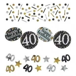 Konfetti 40 urodziny złoto-srebrne - Kinder party - miniaturka - grafika 1