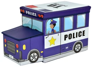 Pufa dziecięca AUTO POLICJA NIEBIESKIE 55 X 26 X 31 CM - Pudła i pojemniki do przechowywania - miniaturka - grafika 1