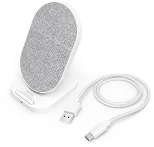 Hama Indukcyjna Fabric biurkowa 10W + kabel USB-C biała - Ładowarki do telefonów - miniaturka - grafika 1