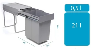 Alveus Sortownik ALBIO 20 (1x21l + 1x0,5l) 1090334 - Kosze na śmieci - miniaturka - grafika 1