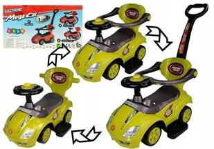 Mega Car Jeździk z Pchaczem 3w1 Żółty - Jeździki dla dzieci - miniaturka - grafika 5