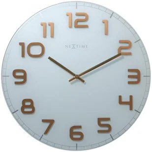 Nextime Zegar ścienny Classy Large, biało-miedziany - Zegary - miniaturka - grafika 1