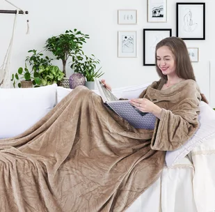 DecoKing DecoKing - Koc Lazy - Beżowy 170x200 cm - Koce - miniaturka - grafika 1