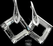 Swarovski SPECIAL kolczyki COMET SQUARE srebro