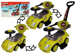 Mega Car Jeździk z Pchaczem 3w1 Żółty - Jeździki dla dzieci - miniaturka - grafika 9