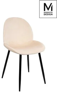 Modesto Design Krzesło SCOOP beżowe - welur, metal KH.35513 - Krzesła - miniaturka - grafika 1
