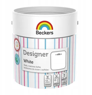 Beckers Designer White Farba Lateksowa Biała 5L - Farby zewnętrzne - miniaturka - grafika 1