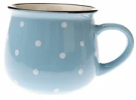 Kubki - Kubek ceramiczny w kropki 390 ml, jasnoniebieski - miniaturka - grafika 1