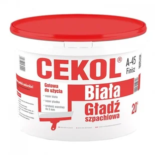 Cekol Gładź szpachlowa gotowa biała A-45 Finisz 8 kg - Gipsy i gładzie gipsowe - miniaturka - grafika 1