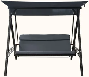 Rojaplast huśtawka ogrodowa RATTAN szara - Huśtawki - miniaturka - grafika 1