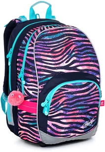 Topgal Dziewczęcy plecak w paski zebra KIMI 21010 G - Plecaki szkolne i tornistry - miniaturka - grafika 1