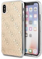 Etui i futerały do telefonów - Guess 4G Glitter etui do iPhone Xs / X złote GUHCPXPCU4GLGO - miniaturka - grafika 1