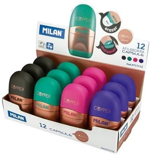 MILAN Temperówko-Gumka Capsula Copper (12szt) - Artykuły biurowe - miniaturka - grafika 1