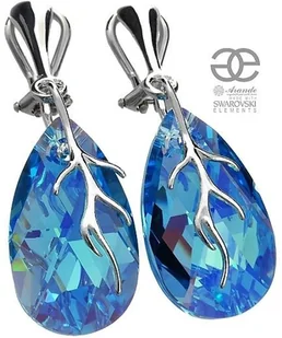 Swarovski ozdobne niebieskie KLIPSY SREBRO AQUA - Kolczyki - miniaturka - grafika 1