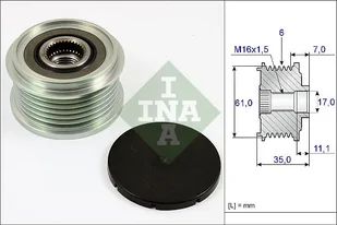 INA Alternator - sprzęgło jednokierunkowe INA 535 0022 10 - Alternatory - miniaturka - grafika 1