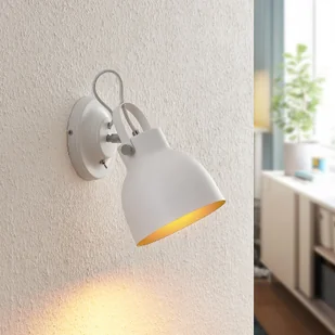 LINDBY Lindby Adirta metalowy kinkiet biały - Lampy ścienne - miniaturka - grafika 1