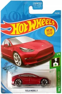 Mattel Tesla Model 3 Hw Green Speed 1/5 1:64 N - Samochody i pojazdy dla dzieci - miniaturka - grafika 3