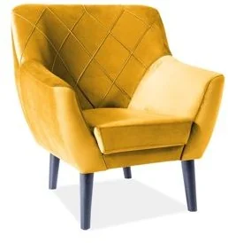 Signal Fotel KIER VELVET 1 Bluvel 68 Curry KIER1V68W - Fotele - miniaturka - grafika 1